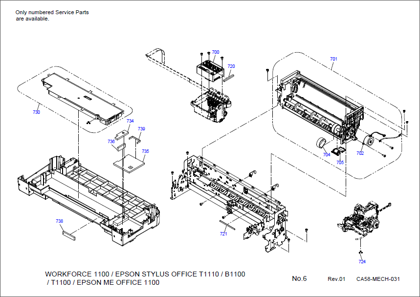 Epson Stylus Office T1110 B1100 T1100 1100 Parts Manual-4 Epson Stylus Office T1110 B1100 T1100 1100 Parts Manual-4